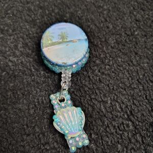Ocean Beach Sea Theme Retractable Badge Reel Cute Id Holder Nurse Work Id Holder